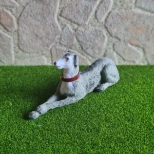 Alternative view of Dollhouse Greyhound dog, 1/12 scale