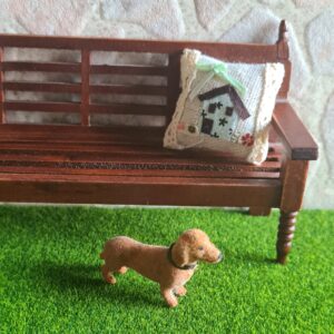 Alternative view of Dollhouse Miniature Dachshund Dog, 1/12 scale