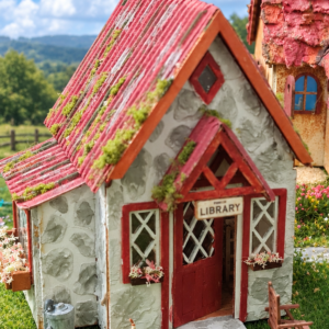 Dollhouse Miniature Cottage Library, 1/48 scale
