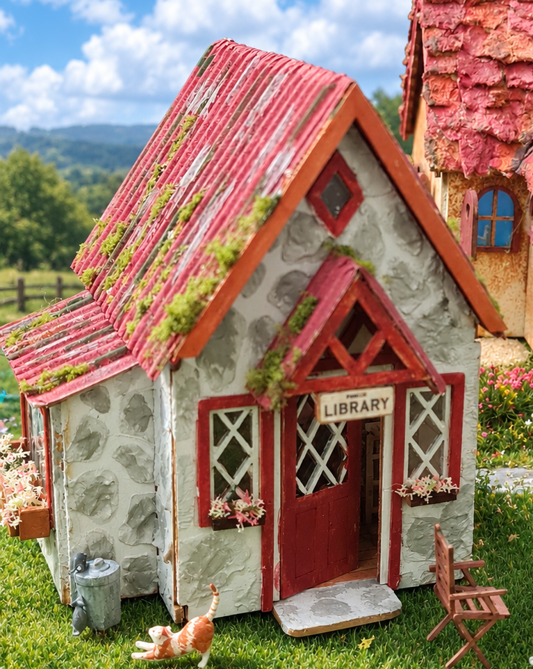 Dollhouse Patio Table & Chairs, 1/48 scale, quarter scale - Imagen 2