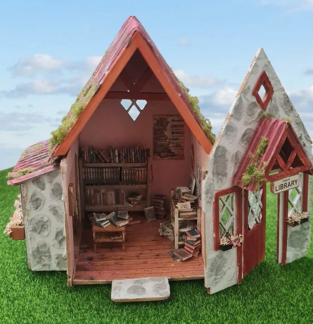 Dollhouse Miniature Cottage Library, 1/48 scale - Imagen 4