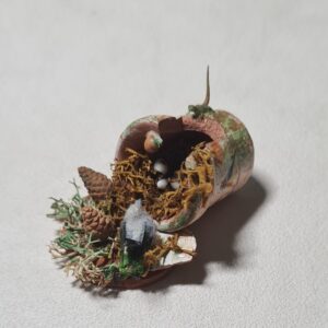 Dollhouse nest inside a flowerpot, 1/12 scale - Imagen 3